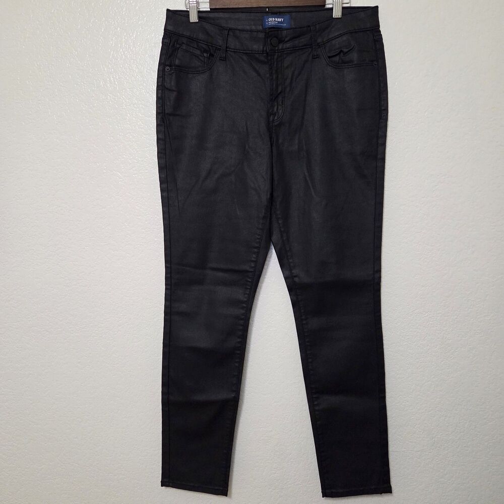 Old Navy Mid Rise Coated Rockstar Jeans  Skinny Stretch Size 12